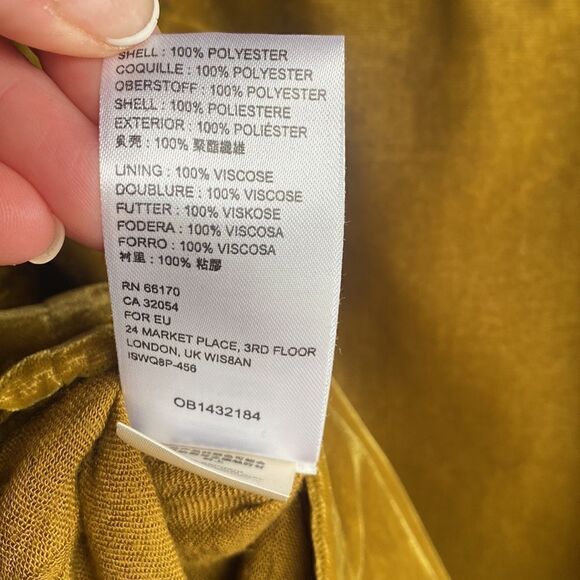 NWT - FREE PEOPLE VIVIENNE VELVET MINI SKIRT IN OLIVE GREEN SIZE: 0 - Picture 7 of 10